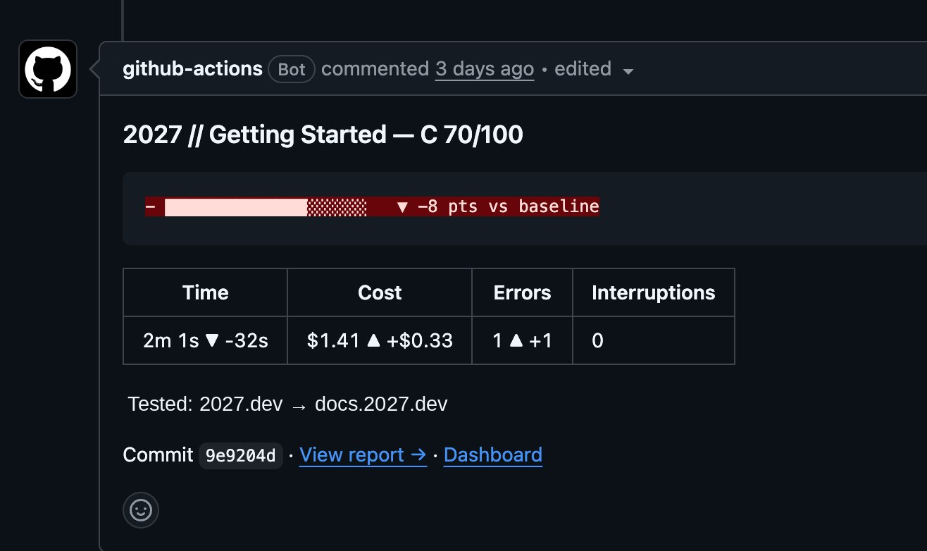 GitHub PR comment showing a regression alert on a pull request